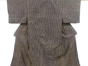 アンティーク　茶絣手織り紬男物着物